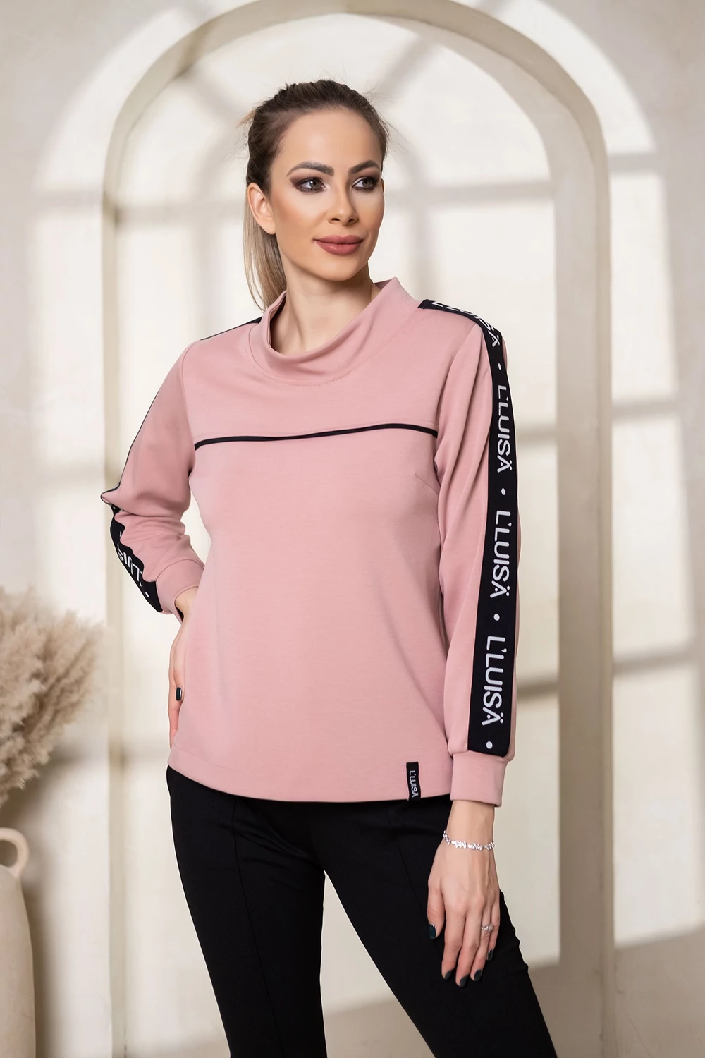 LUISA comfy szabadidő felső - Púder